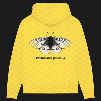 Damen Bio Hoodie mit Seitentaschen | Alpenapollo Parnassius phoebus