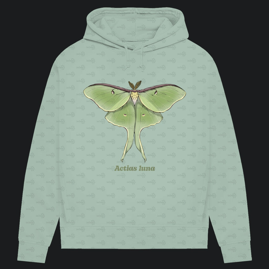Damen Bio Hoodie mit Seitentaschen | Mondmotte Luna Moth Actias luna