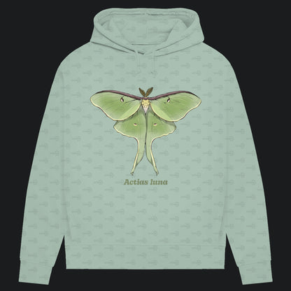 Damen Bio Hoodie mit Seitentaschen | Mondmotte Luna Moth Actias luna