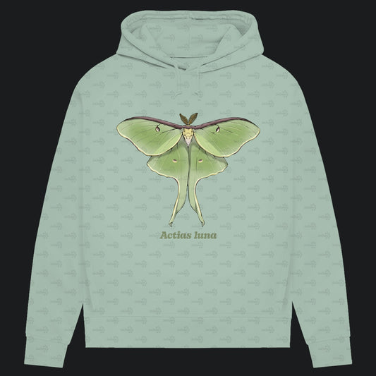 Damen Bio Hoodie mit Seitentaschen | Mondmotte Luna Moth Actias luna