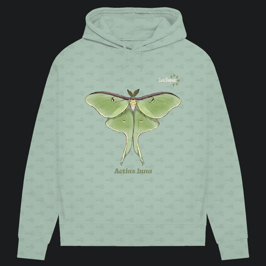 Damen Bio Hoodie mit Seitentaschen | Mondmotte Luna Moth Actias luna
