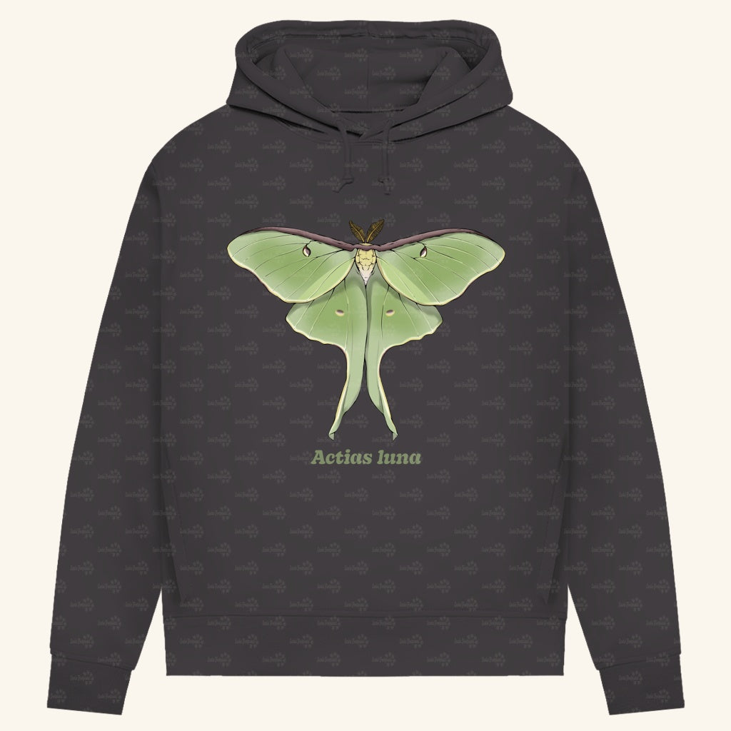 Damen Bio Hoodie mit Seitentaschen | Mondmotte Luna Moth Actias luna