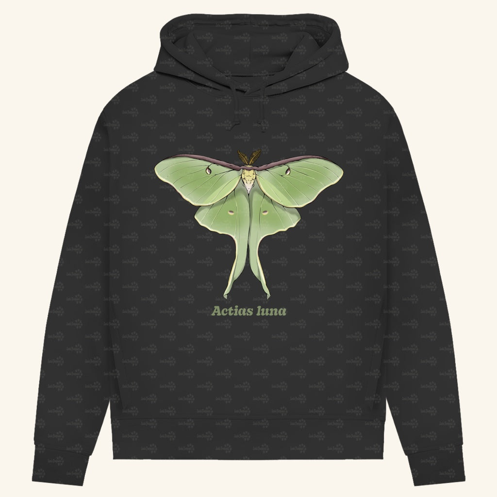 Damen Bio Hoodie mit Seitentaschen | Mondmotte Luna Moth Actias luna