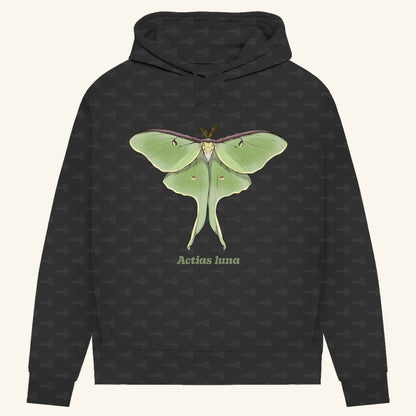 Damen Bio Hoodie mit Seitentaschen | Mondmotte Luna Moth Actias luna