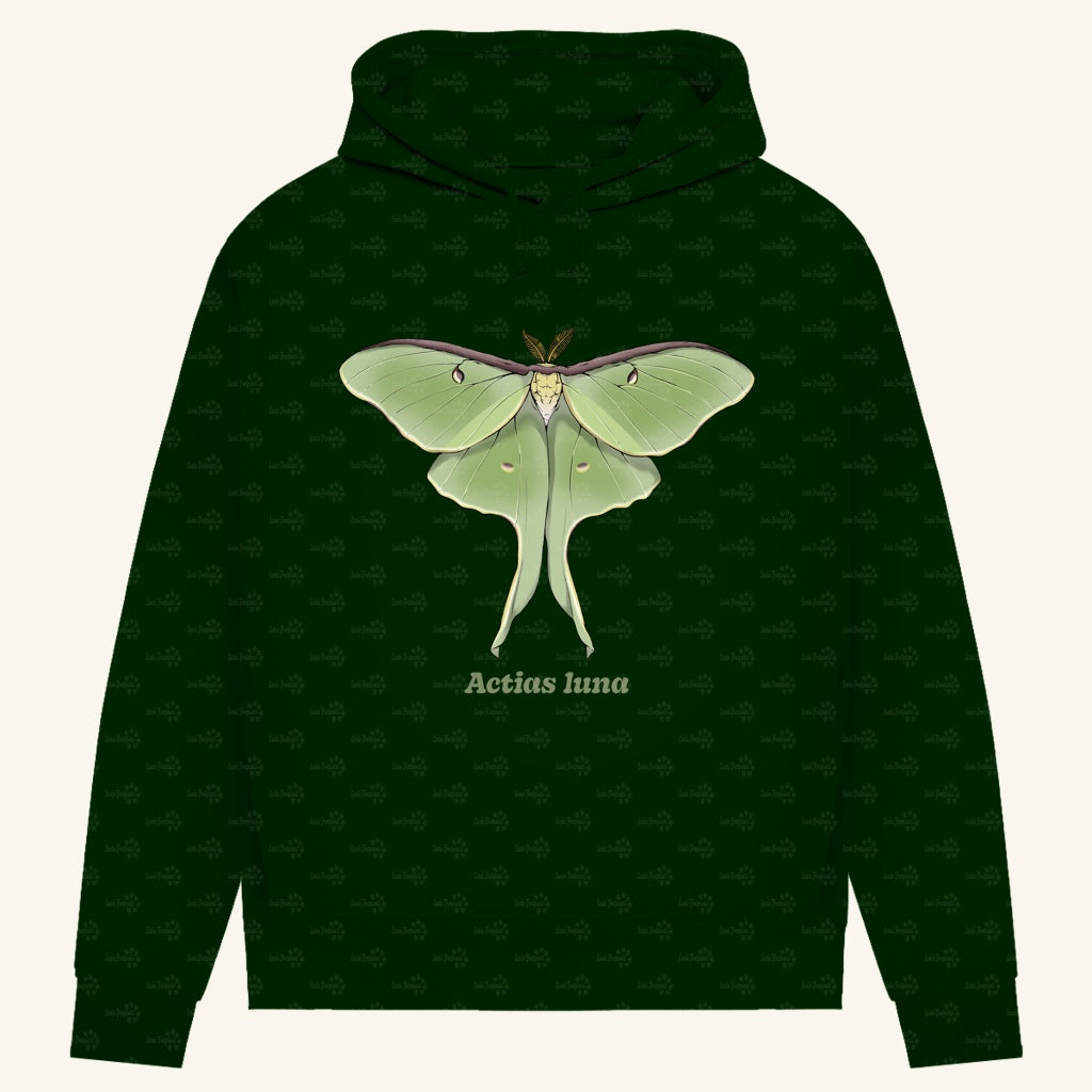 Damen Bio Hoodie mit Seitentaschen | Mondmotte Luna Moth Actias luna