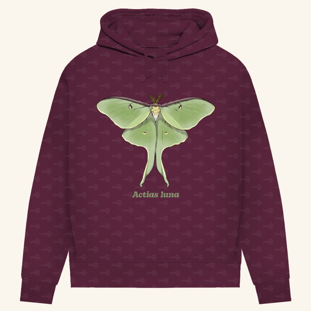 Damen Bio Hoodie mit Seitentaschen | Mondmotte Luna Moth Actias luna