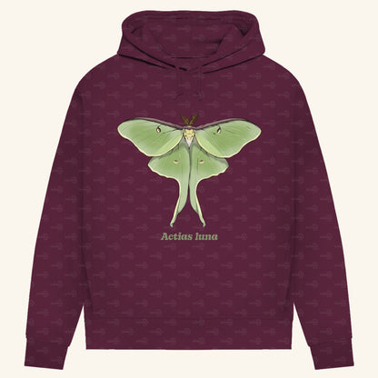 Damen Bio Hoodie mit Seitentaschen | Mondmotte Luna Moth Actias luna