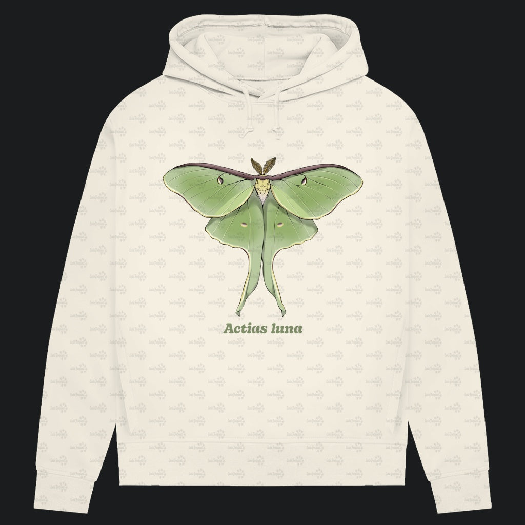 Damen Bio Hoodie mit Seitentaschen | Mondmotte Luna Moth Actias luna