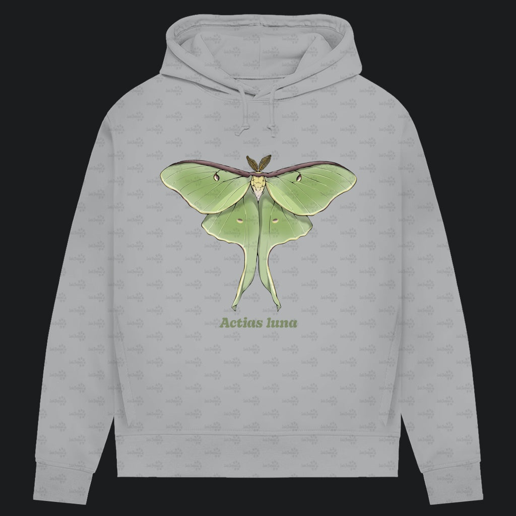 Damen Bio Hoodie mit Seitentaschen | Mondmotte Luna Moth Actias luna