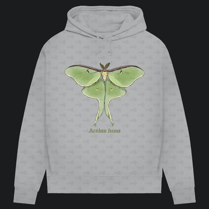 Damen Bio Hoodie mit Seitentaschen | Mondmotte Luna Moth Actias luna