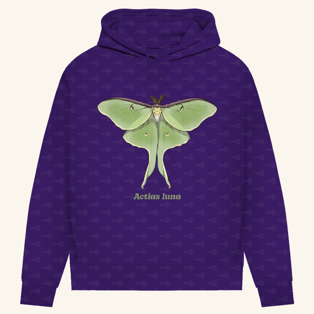 Damen Bio Hoodie mit Seitentaschen | Mondmotte Luna Moth Actias luna