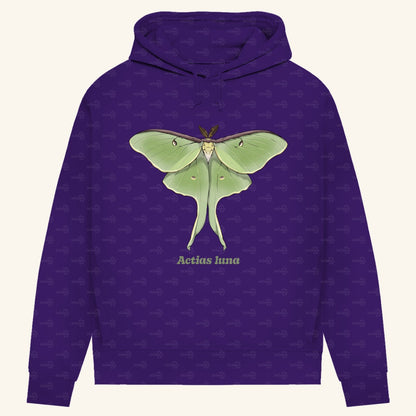 Damen Bio Hoodie mit Seitentaschen | Mondmotte Luna Moth Actias luna