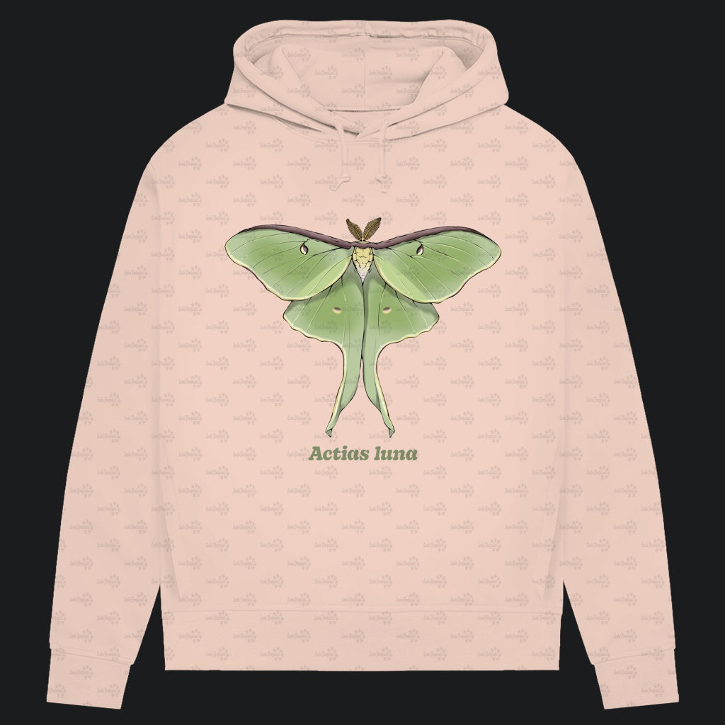 Damen Bio Hoodie mit Seitentaschen | Mondmotte Luna Moth Actias luna