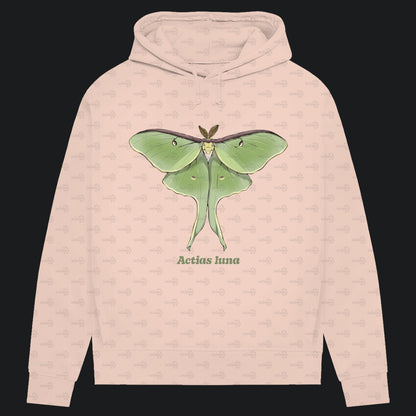 Damen Bio Hoodie mit Seitentaschen | Mondmotte Luna Moth Actias luna