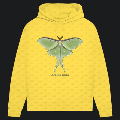 Damen Bio Hoodie mit Seitentaschen | Mondmotte Luna Moth Actias luna