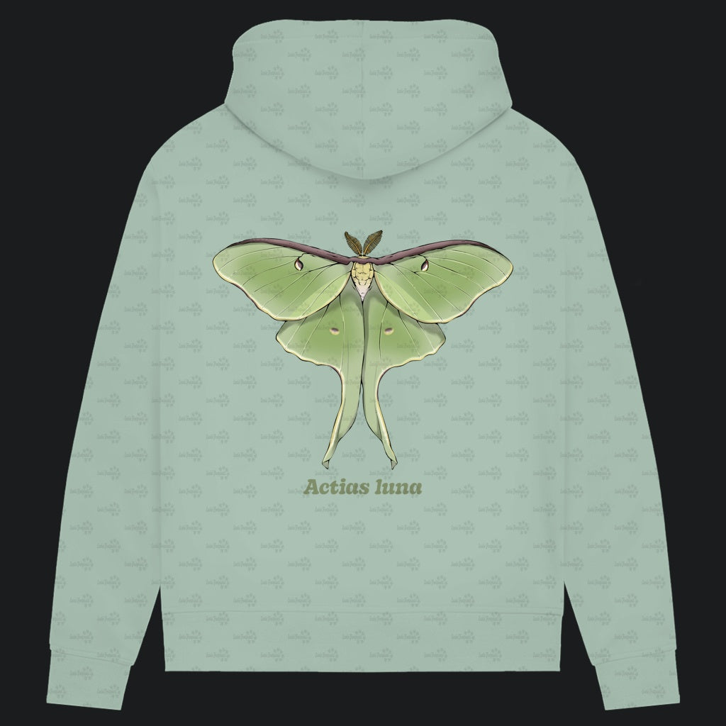 Damen Bio Hoodie mit Seitentaschen | Mondmotte Luna Moth Actias luna