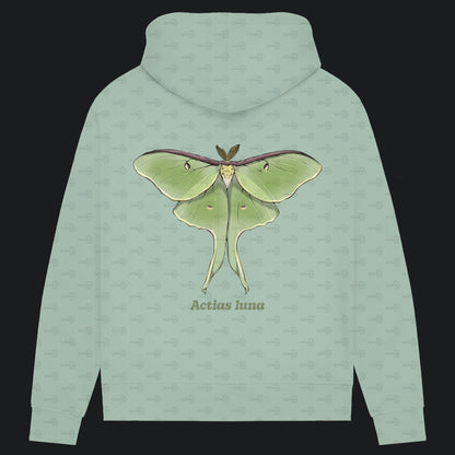 Damen Bio Hoodie mit Seitentaschen | Mondmotte Luna Moth Actias luna