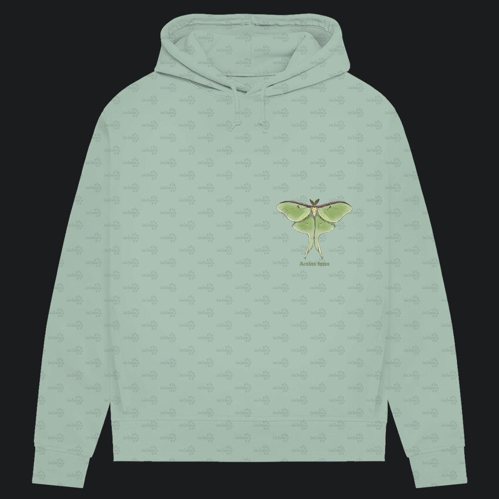 Damen Bio Hoodie mit Seitentaschen | Mondmotte Luna Moth Actias luna