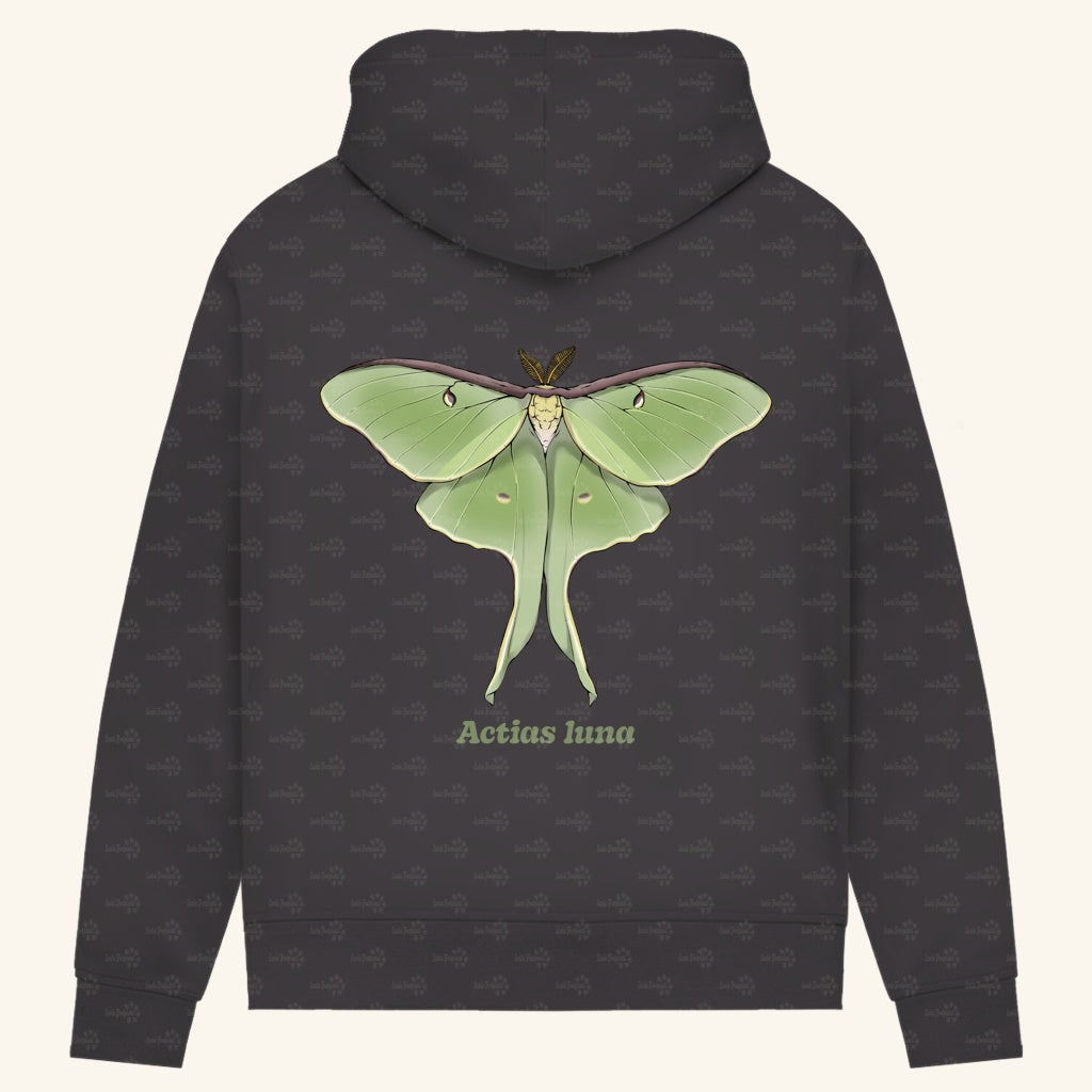 Damen Bio Hoodie mit Seitentaschen | Mondmotte Luna Moth Actias luna