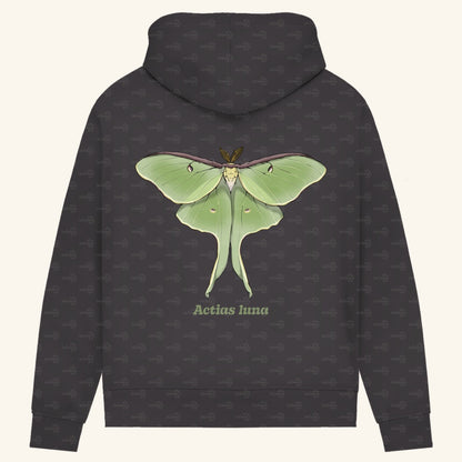 Damen Bio Hoodie mit Seitentaschen | Mondmotte Luna Moth Actias luna