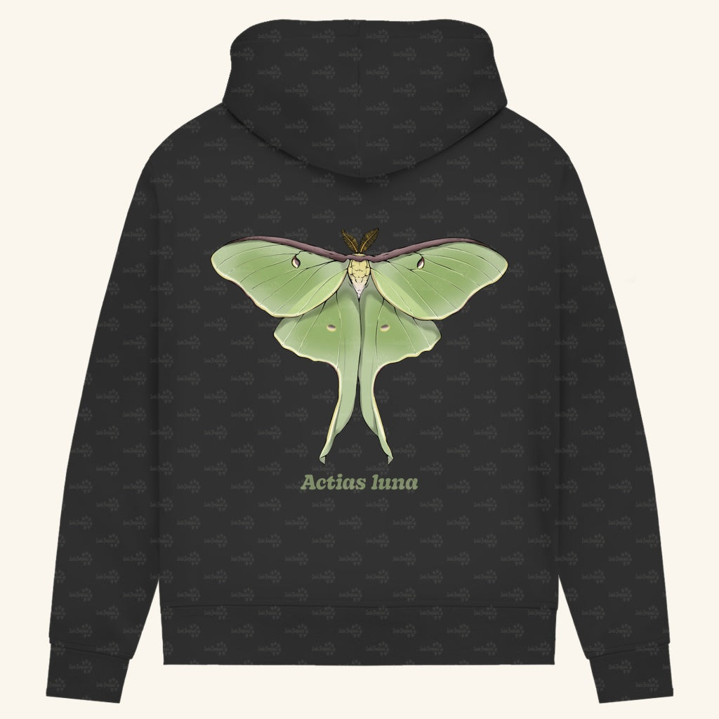 Damen Bio Hoodie mit Seitentaschen | Mondmotte Luna Moth Actias luna