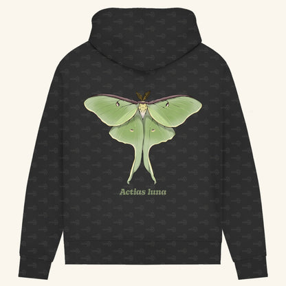 Damen Bio Hoodie mit Seitentaschen | Mondmotte Luna Moth Actias luna