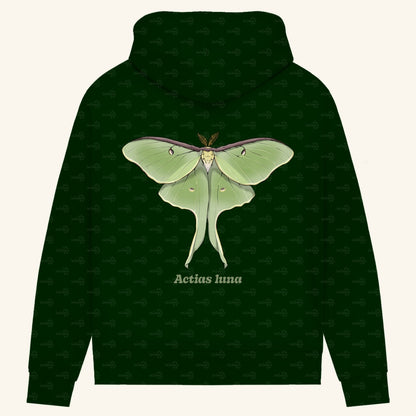 Damen Bio Hoodie mit Seitentaschen | Mondmotte Luna Moth Actias luna