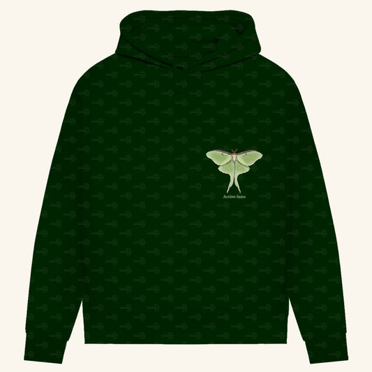 Damen Bio Hoodie mit Seitentaschen | Mondmotte Luna Moth Actias luna