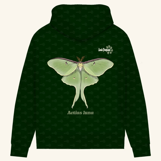 Damen Bio Hoodie mit Seitentaschen | Mondmotte Luna Moth Actias luna