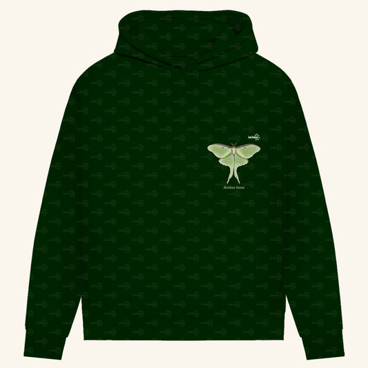 Damen Bio Hoodie mit Seitentaschen | Mondmotte Luna Moth Actias luna