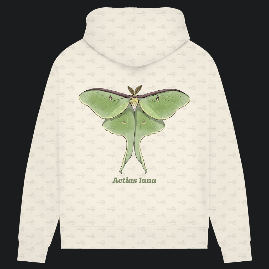 Damen Bio Hoodie mit Seitentaschen | Mondmotte Luna Moth Actias luna