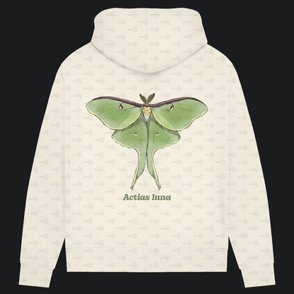 Damen Bio Hoodie mit Seitentaschen | Mondmotte Luna Moth Actias luna