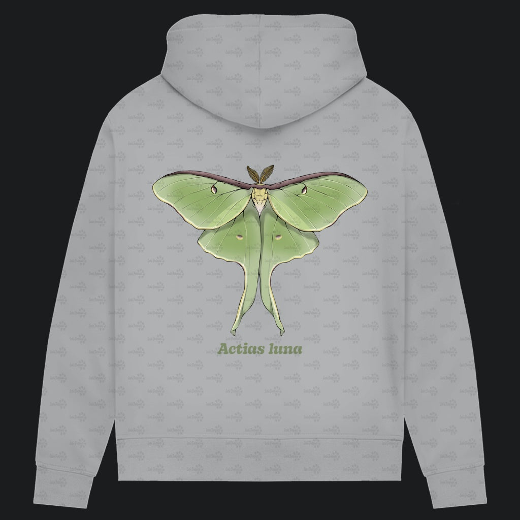 Damen Bio Hoodie mit Seitentaschen | Mondmotte Luna Moth Actias luna