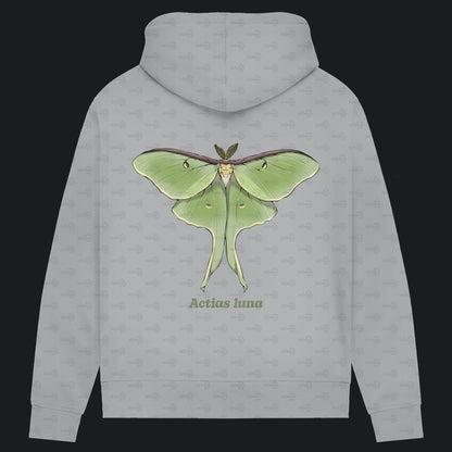Damen Bio Hoodie mit Seitentaschen | Mondmotte Luna Moth Actias luna