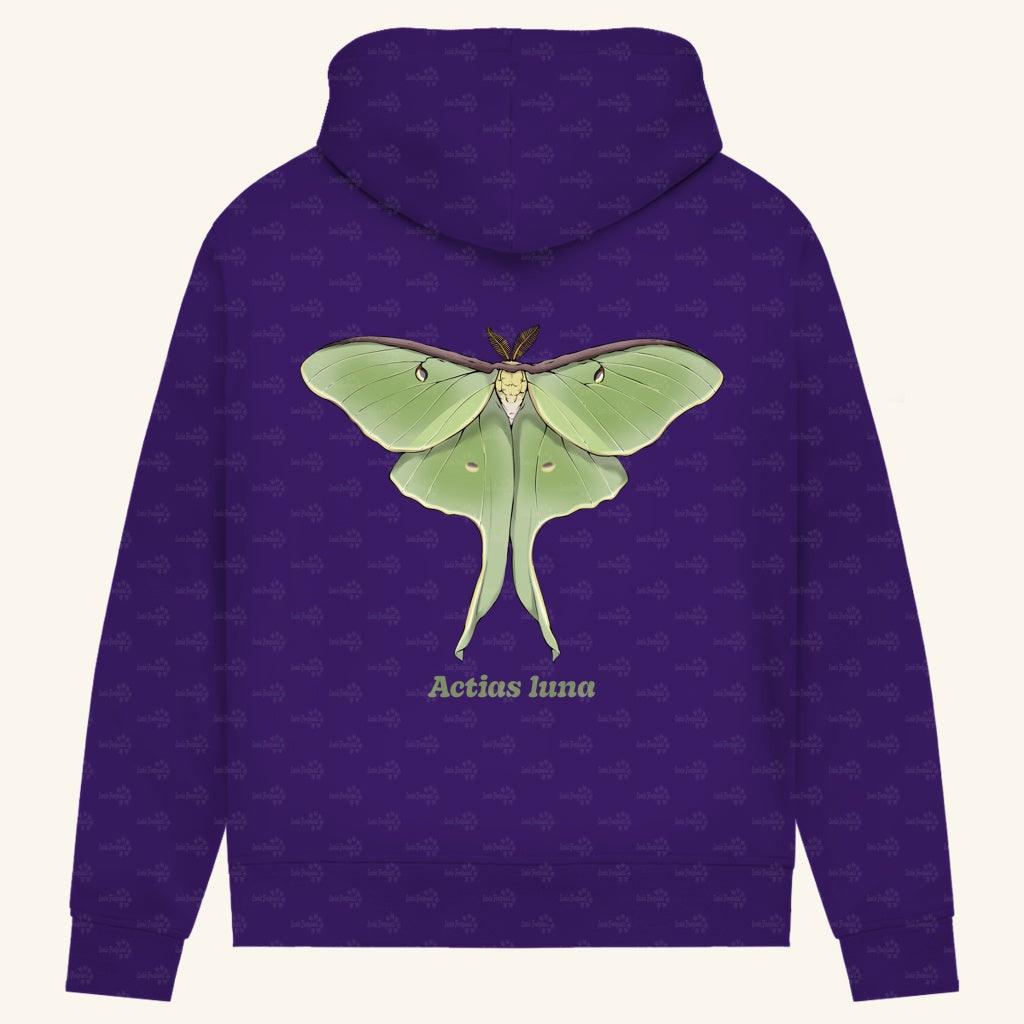 Damen Bio Hoodie mit Seitentaschen | Mondmotte Luna Moth Actias luna