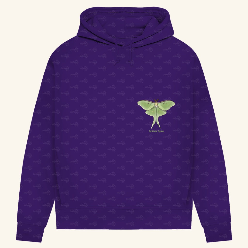 Damen Bio Hoodie mit Seitentaschen | Mondmotte Luna Moth Actias luna