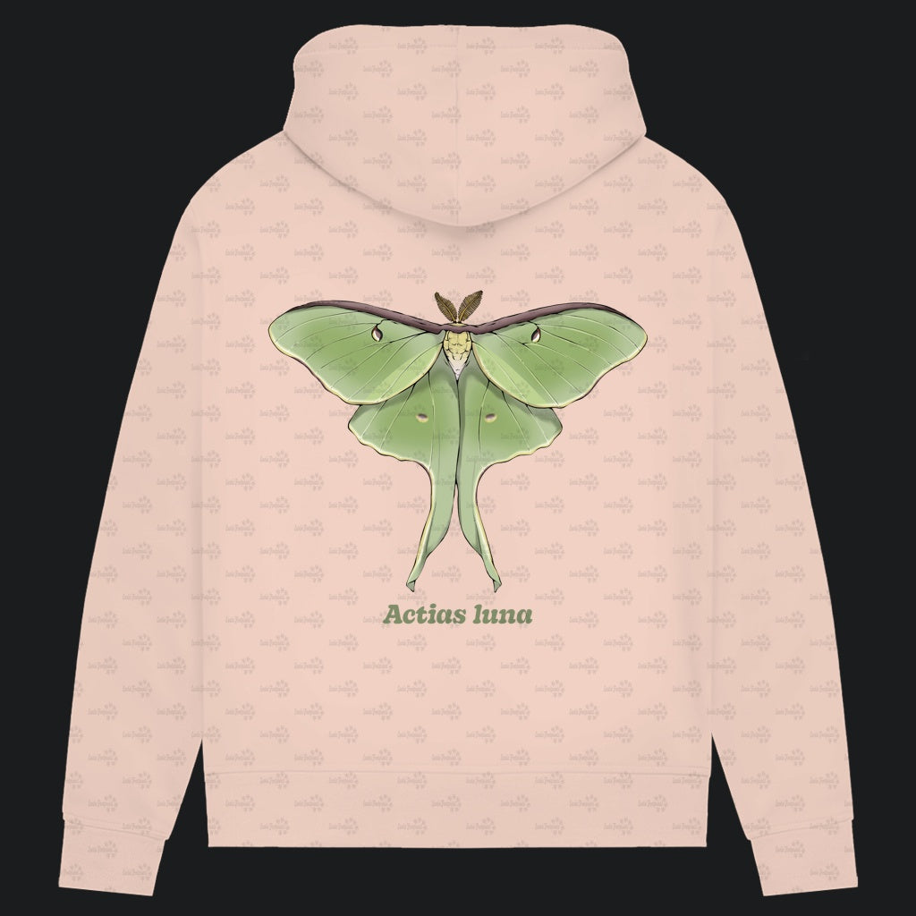 Damen Bio Hoodie mit Seitentaschen | Mondmotte Luna Moth Actias luna