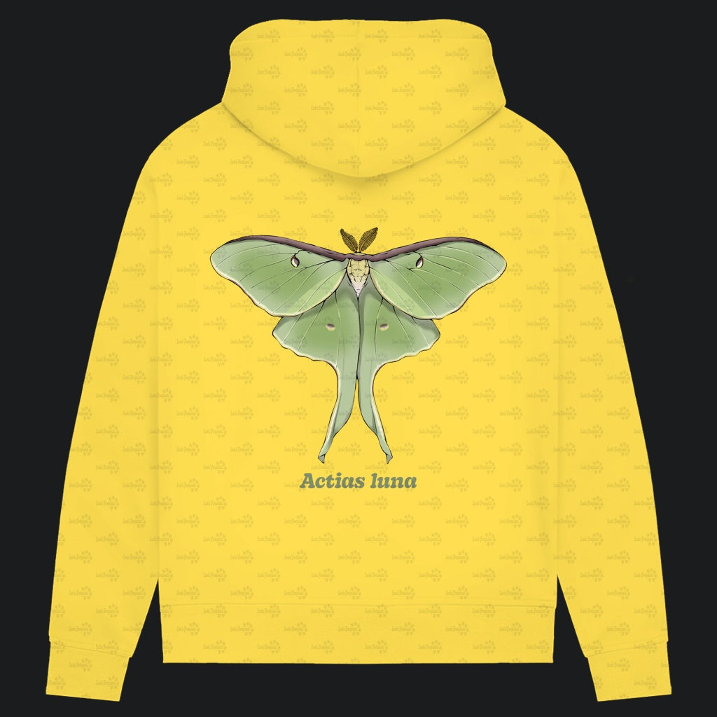 Damen Bio Hoodie mit Seitentaschen | Mondmotte Luna Moth Actias luna