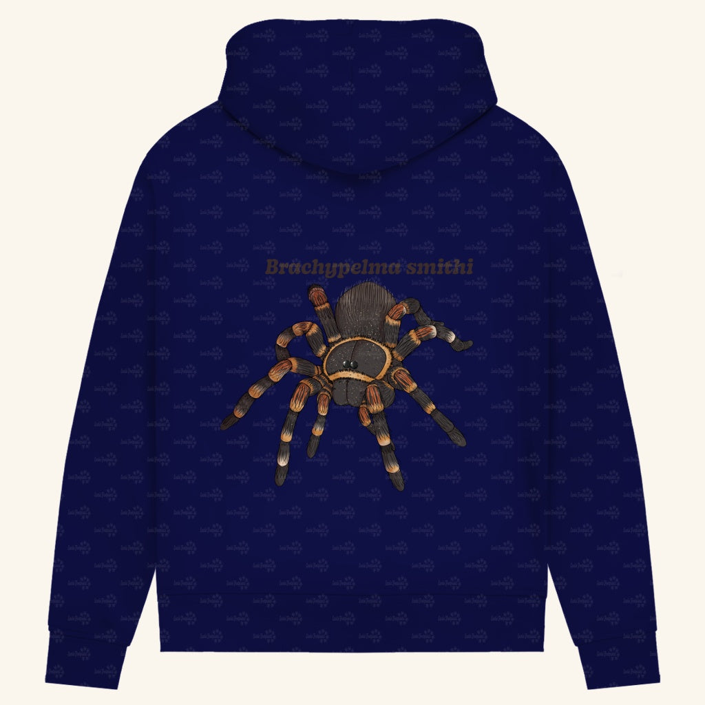 Damen Bio Hoodie mit Seitentaschen | Rotknie Vogelspinne Weiblich  Brachypelma smithi