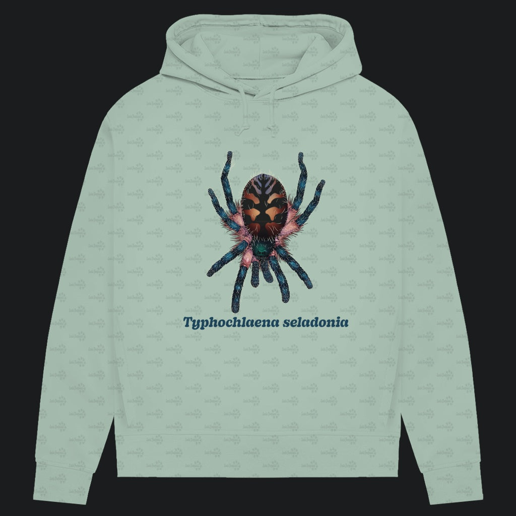 Damen Bio Hoodie mit Seitentaschen | Brasilianische Juwelvogelspinne Typhochlaena seladonia