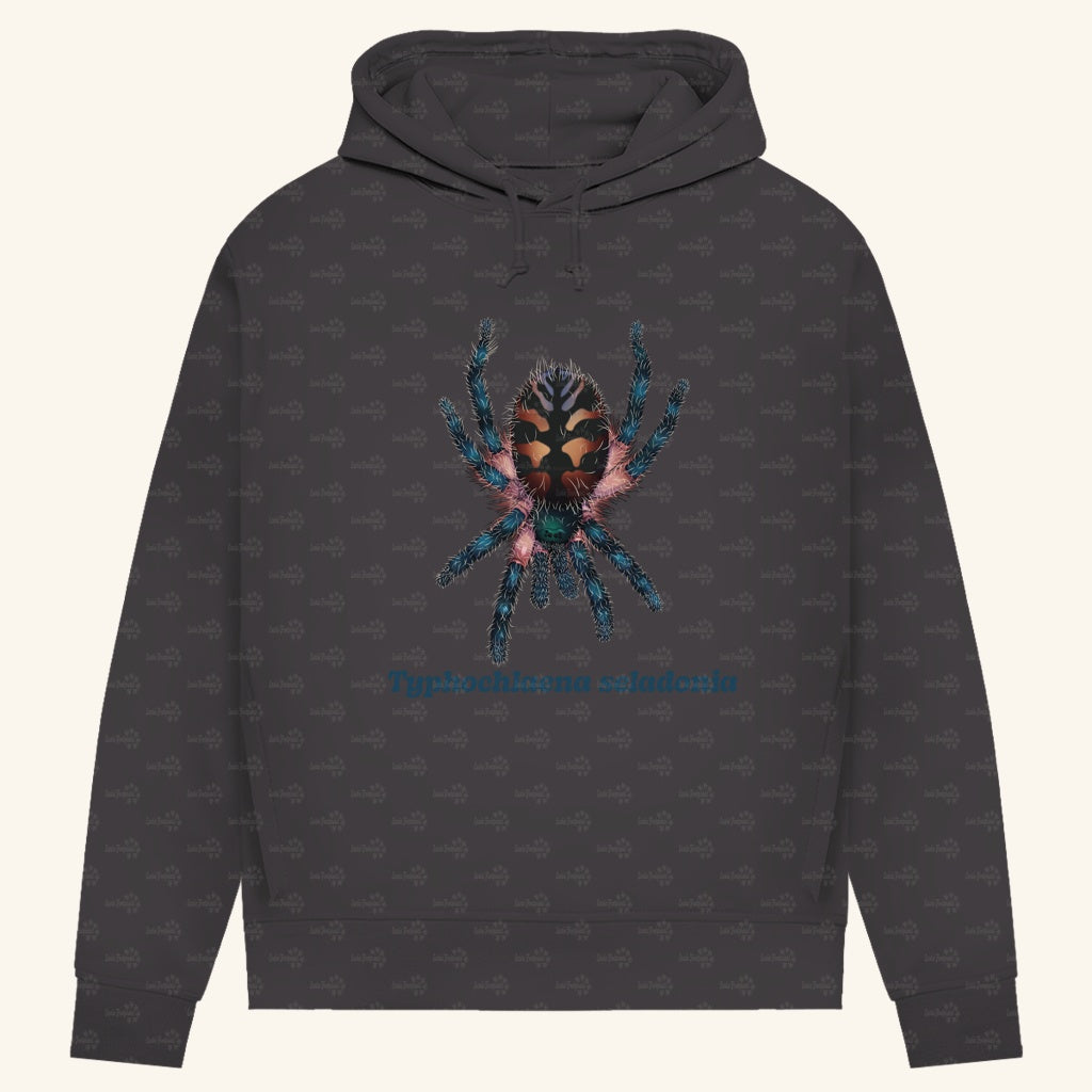 Damen Bio Hoodie mit Seitentaschen | Brasilianische Juwelvogelspinne Typhochlaena seladonia