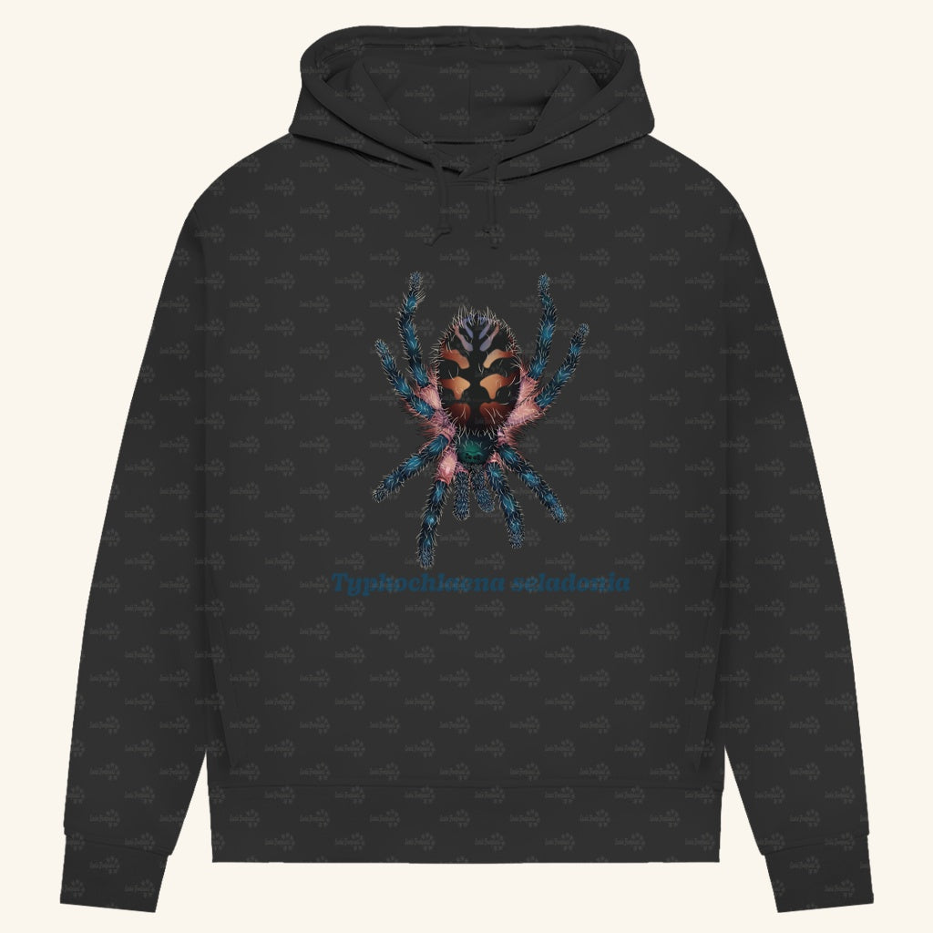Damen Bio Hoodie mit Seitentaschen | Brasilianische Juwelvogelspinne Typhochlaena seladonia