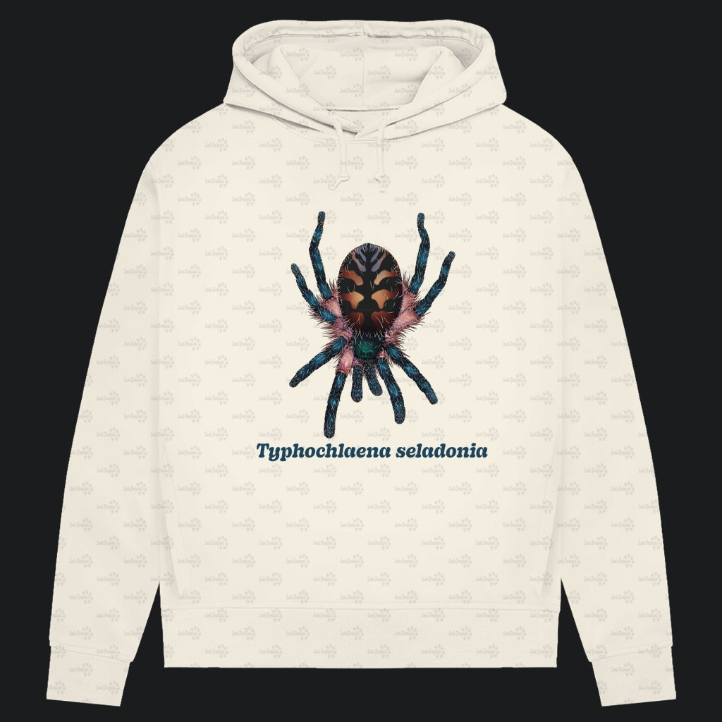 Damen Bio Hoodie mit Seitentaschen | Brasilianische Juwelvogelspinne Typhochlaena seladonia