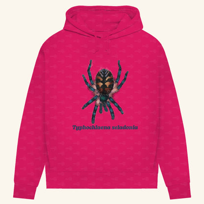 Damen Bio Hoodie mit Seitentaschen | Brasilianische Juwelvogelspinne Typhochlaena seladonia