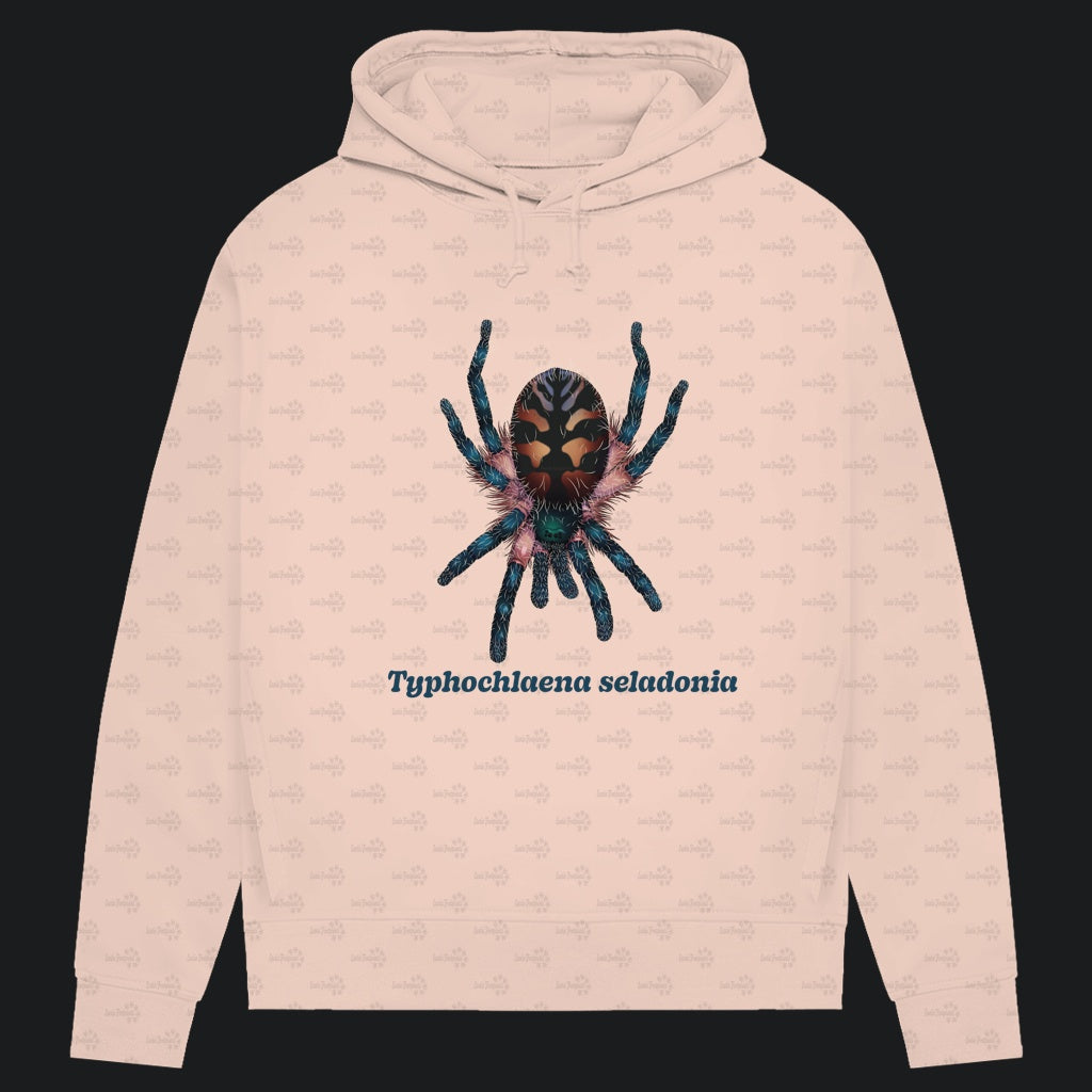 Damen Bio Hoodie mit Seitentaschen | Brasilianische Juwelvogelspinne Typhochlaena seladonia