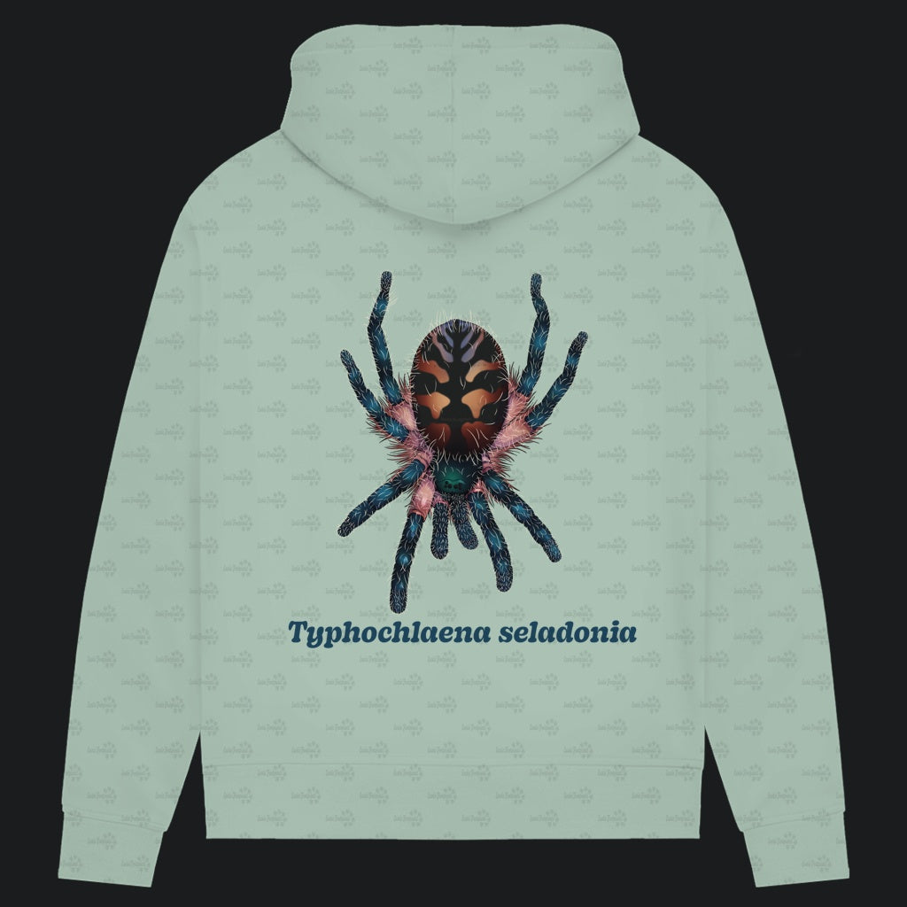 Damen Bio Hoodie mit Seitentaschen | Brasilianische Juwelvogelspinne Typhochlaena seladonia