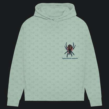 Damen Bio Hoodie mit Seitentaschen | Brasilianische Juwelvogelspinne Typhochlaena seladonia