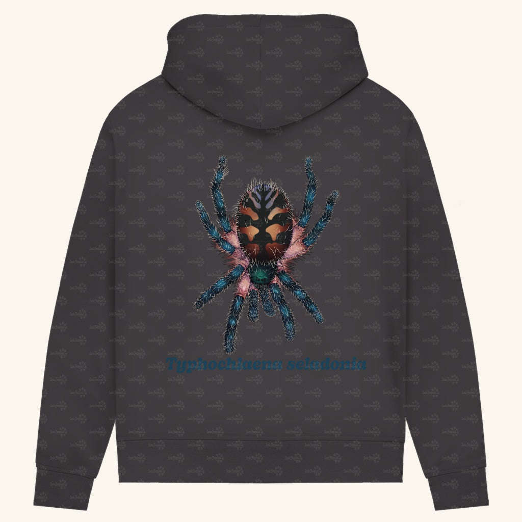 Damen Bio Hoodie mit Seitentaschen | Brasilianische Juwelvogelspinne Typhochlaena seladonia