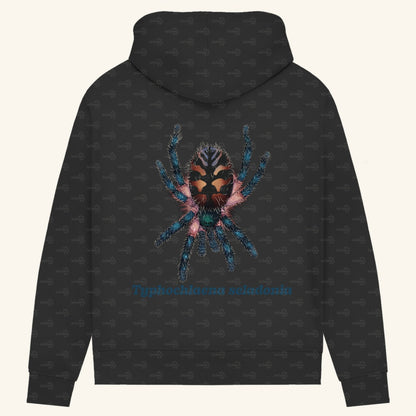 Damen Bio Hoodie mit Seitentaschen | Brasilianische Juwelvogelspinne Typhochlaena seladonia