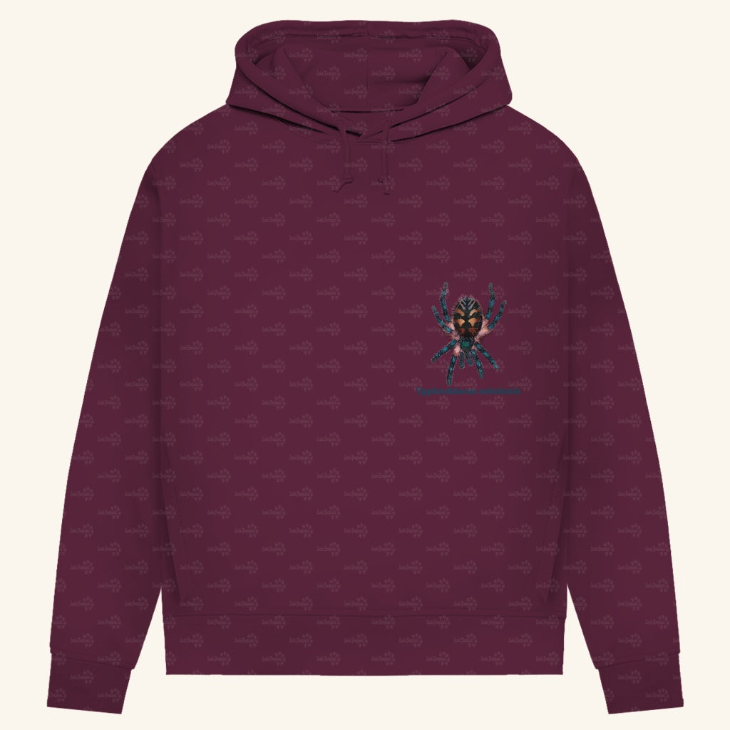 Damen Bio Hoodie mit Seitentaschen | Brasilianische Juwelvogelspinne Typhochlaena seladonia